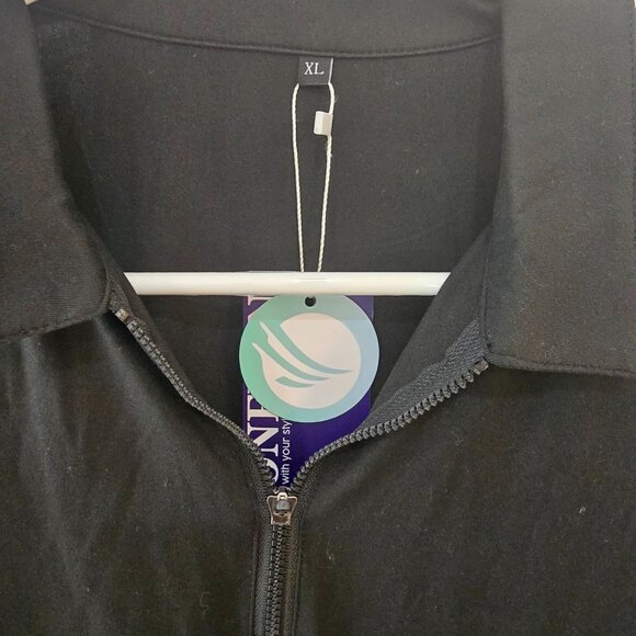 Soneven Womens Golf Tank Top Sz XL Black Sleeveless Zip Extra Large Collar NWT - Picture 5 of 6